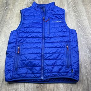 Vineyard Vines Men's Full Zip Puffer Vest Full Zip Pockets Nylon Blue Size Small